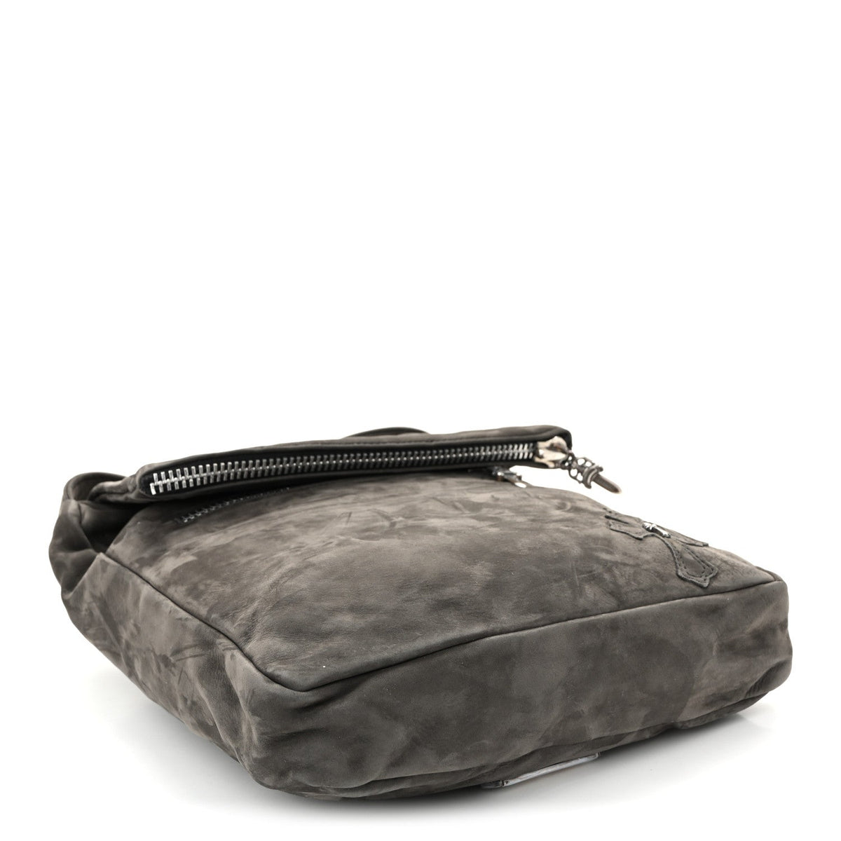Calfskin Suede Crossbody Bag - Black