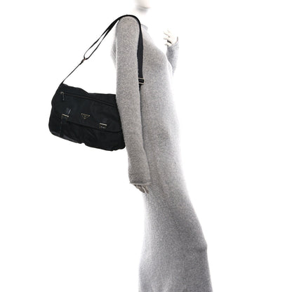 Nylon Shoulder Bag - Black