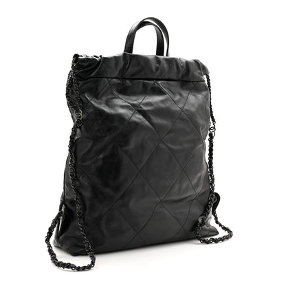 Quilted Calfskin Backpack - Black