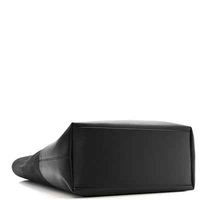 Calfskin Canvas Handbag - Black