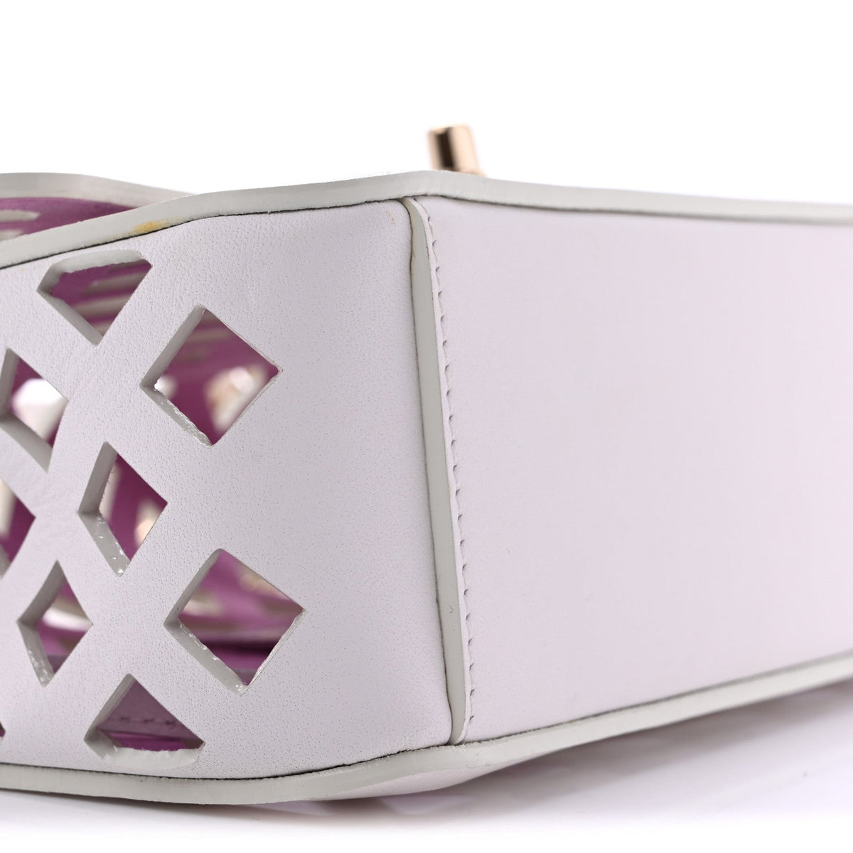 Small Lambskin Flap Shoulder Bag - White