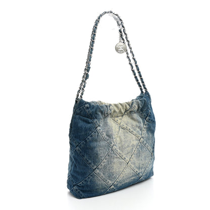 Small Quilted Handbag - Blue