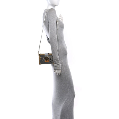 Metallic Epi Petite Malle Silver Handbag