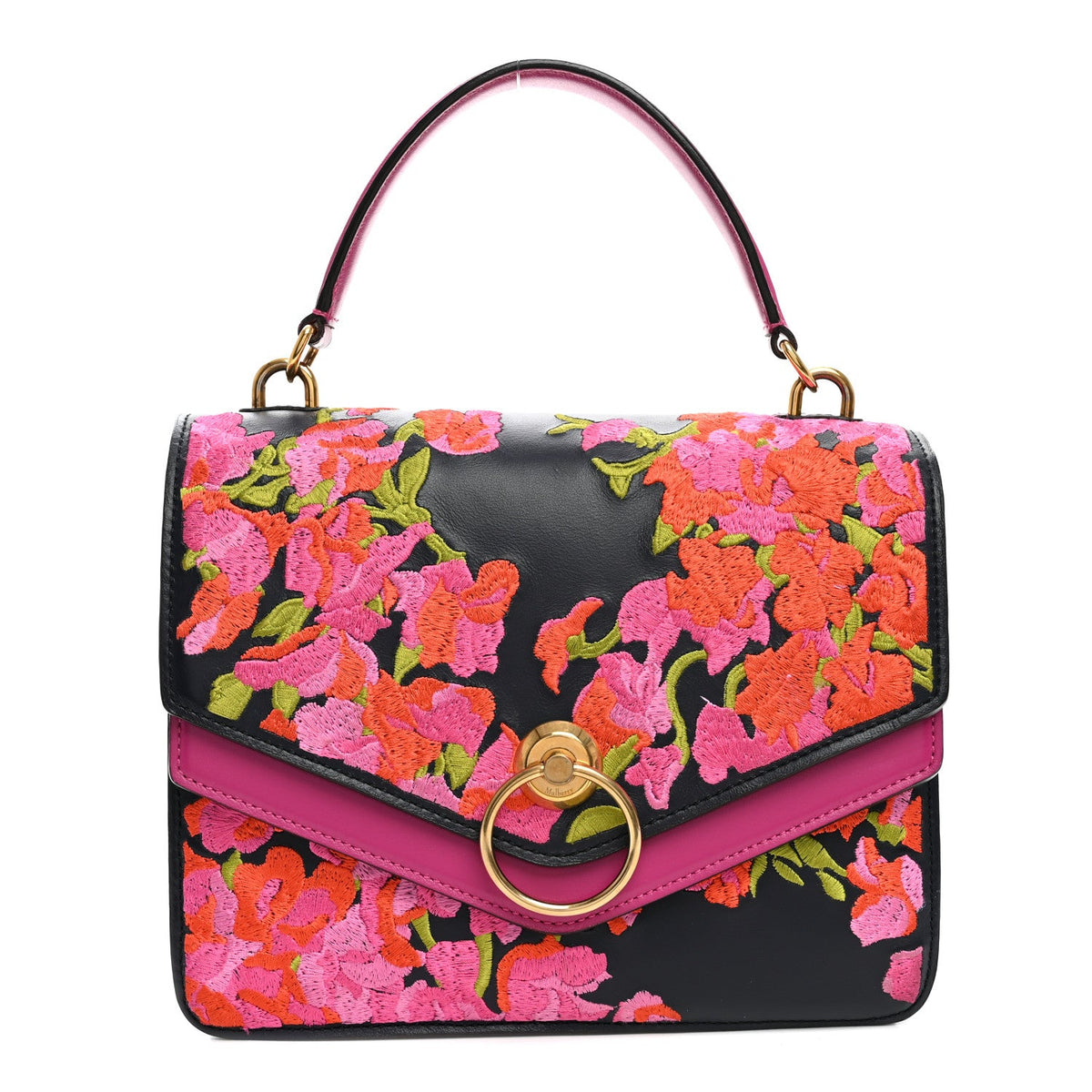 Calfskin Satchel Bag - Red