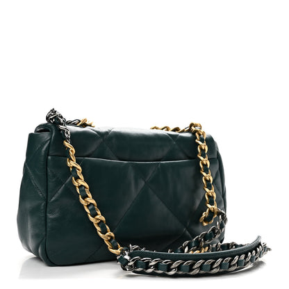 Medium Quilted Goatskin Flap Shoulder Bag - Blue