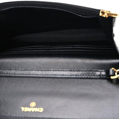 Quilted Lambskin Wallet Bag - Gold