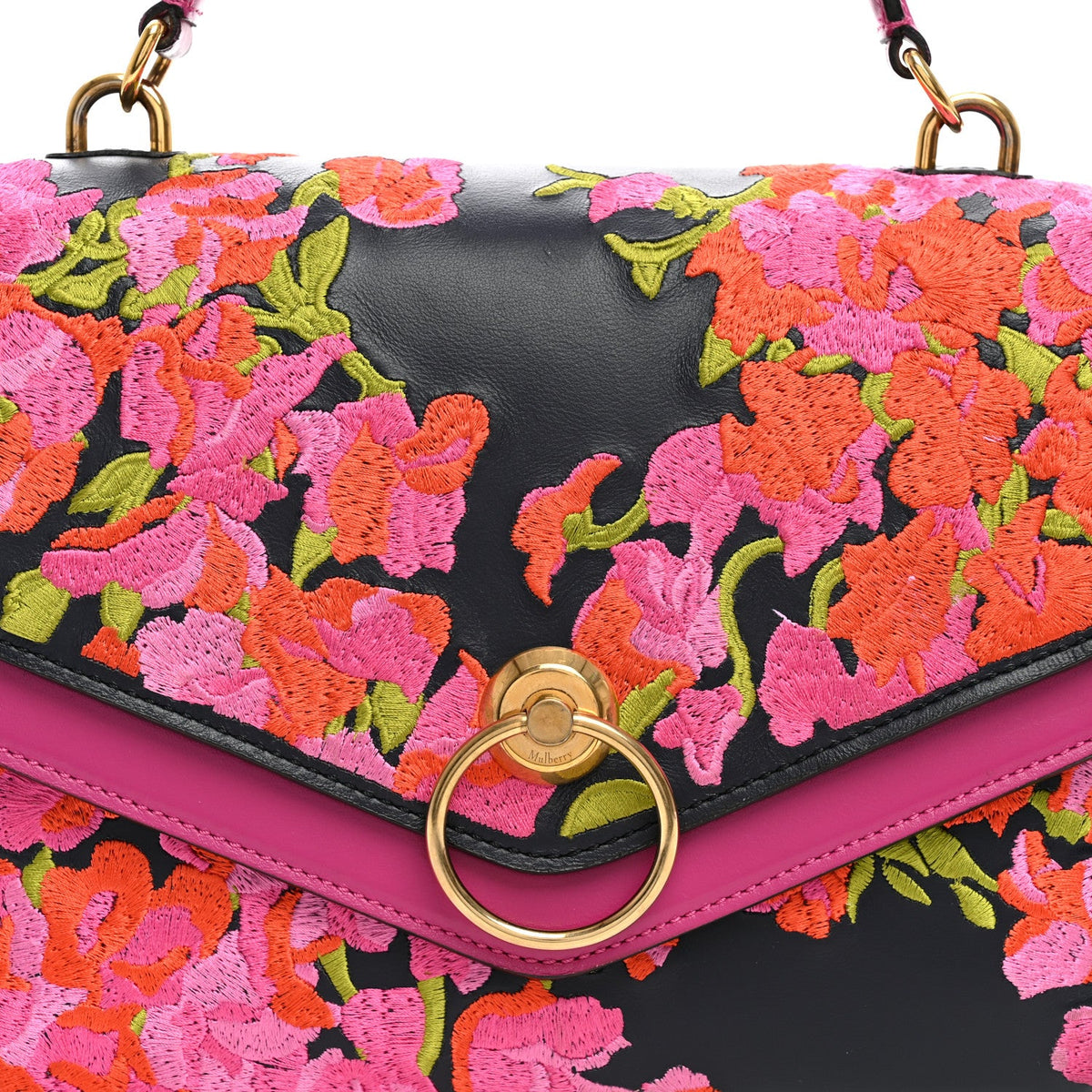 Calfskin Satchel Bag - Red