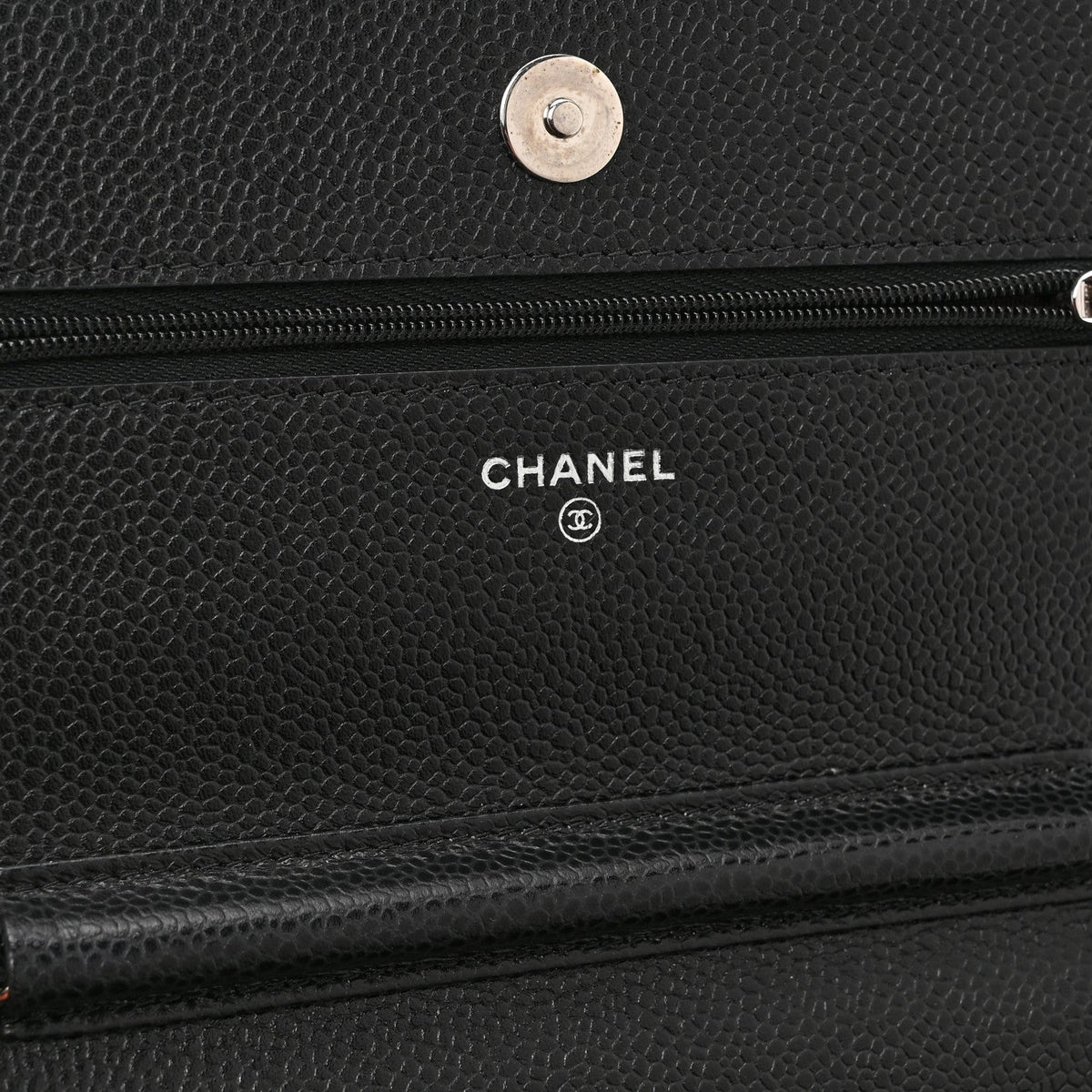 Quilted Caviar Wallet Bag - Black