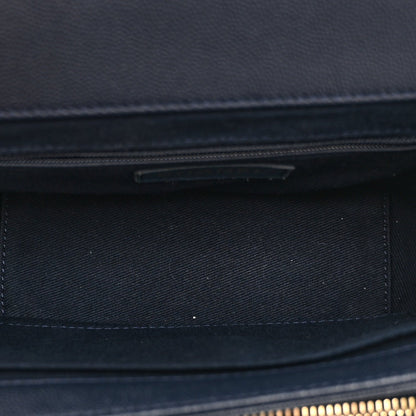 Mini Quilted Caviar Flap Shoulder Bag - Blue