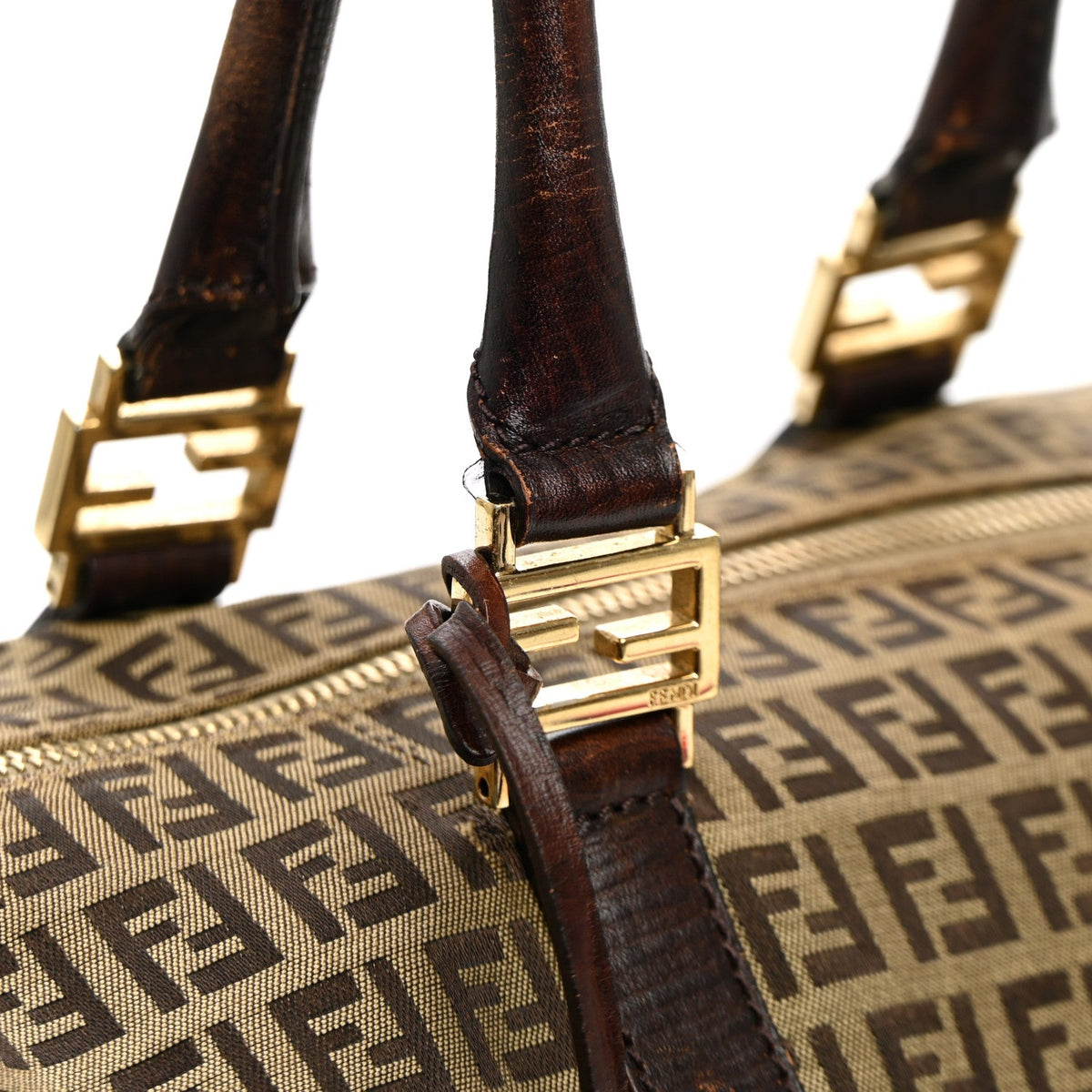 Zucchino Vitello Boston Mogano Panna Bru Handbag