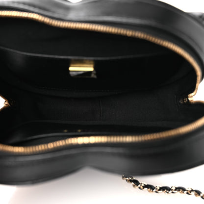 Large Quilted Lambskin Handbag - Black
