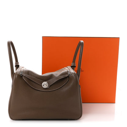 Taurillon Clemence Lindy 30 Etoupe Handbag