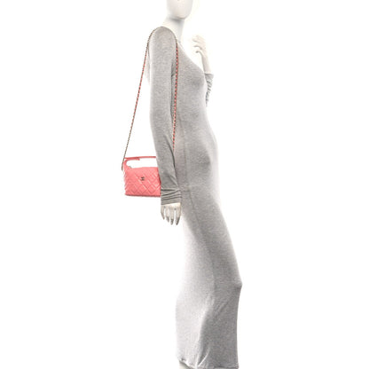 Quilted Caviar Hobo Bag - Pink