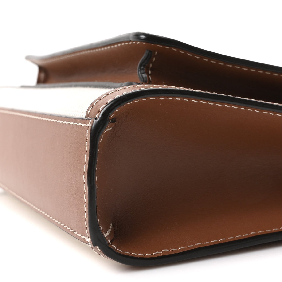 Mini Calfskin Canvas Handbag - Natural