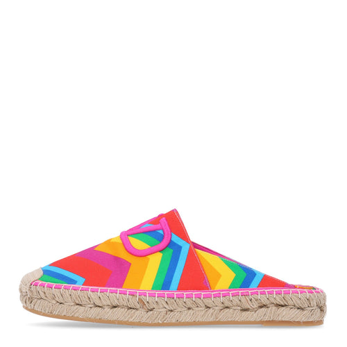 Garavanicanvas Raffia Chevron Print 1973 Espadrille Flats Multicolor