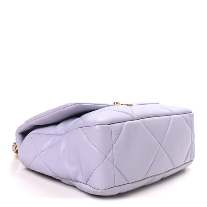 Medium Quilted Lambskin Flap Shoulder Bag - Purple