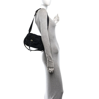 Medium Nylon Shoulder Bag - Black