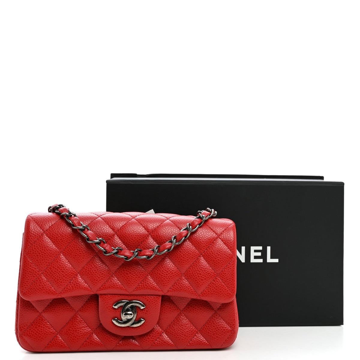 Mini Quilted Caviar Flap Shoulder Bag - Tan