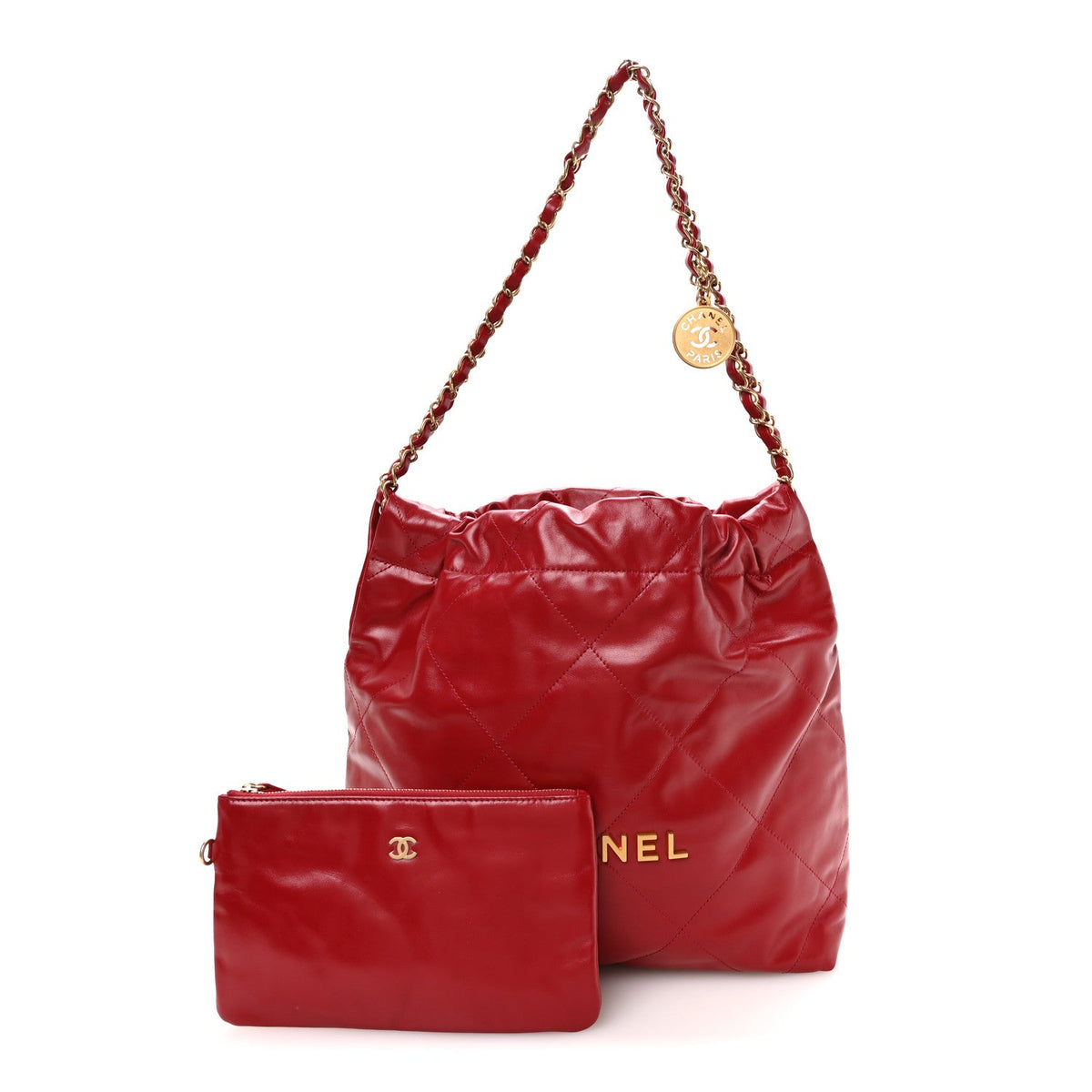 Small Quilted Calfskin Handbag - Red