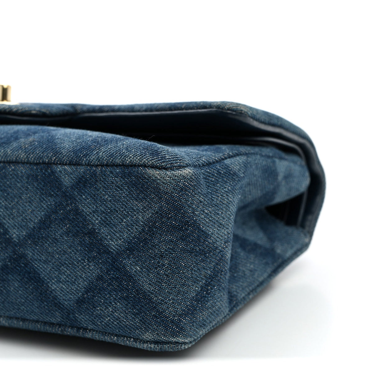 Small Quilted Flap Shoulder Bag - Light Blue