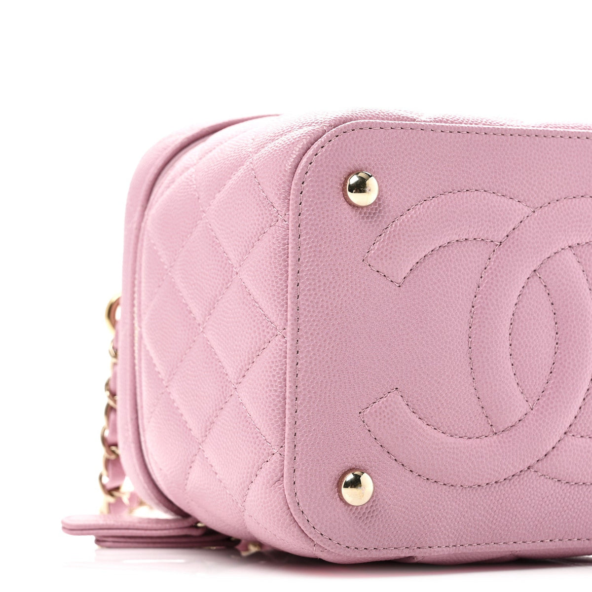 Small Quilted Caviar Handbag - Pink