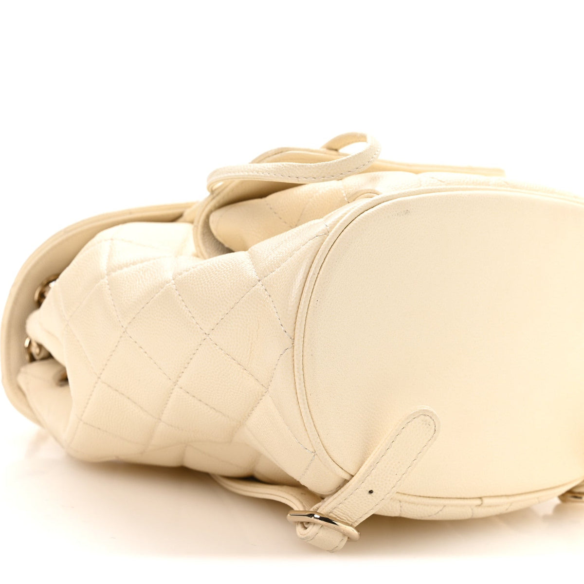 Quilted Caviar Backpack - White
