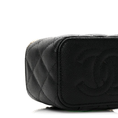 Mini Quilted Caviar Handbag - Black