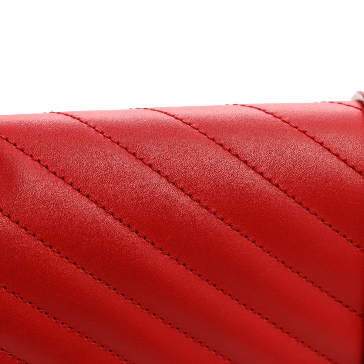 Large Calfskin Satchel Bag - Red