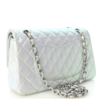 Medium Quilted Lambskin Flap Shoulder Bag - Light Blue