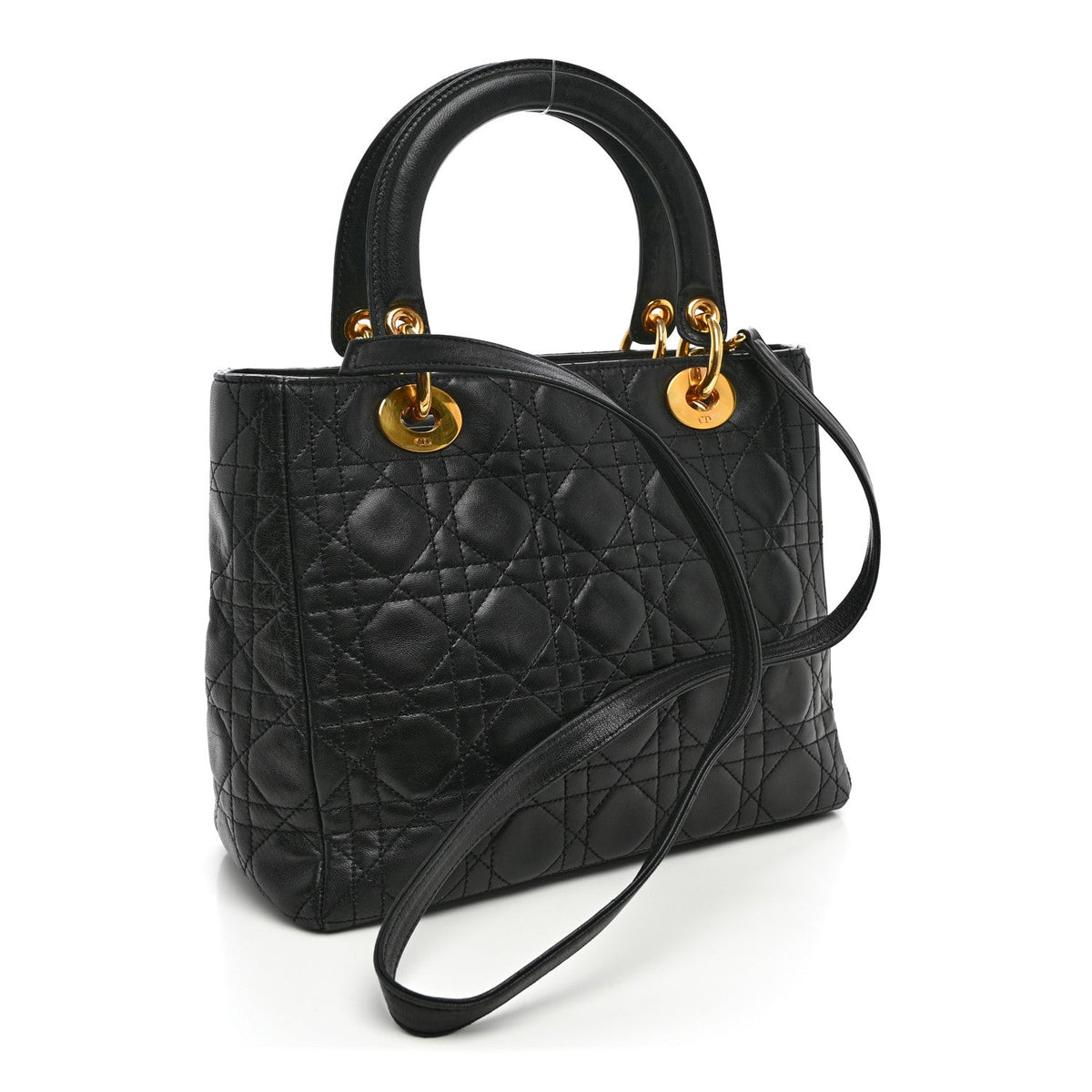 Medium Lambskin Handbag - Black