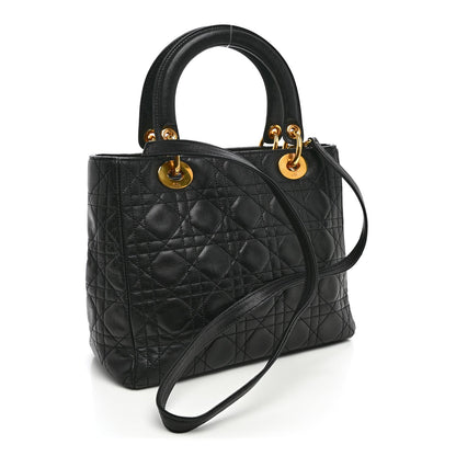 Medium Lambskin Handbag - Black