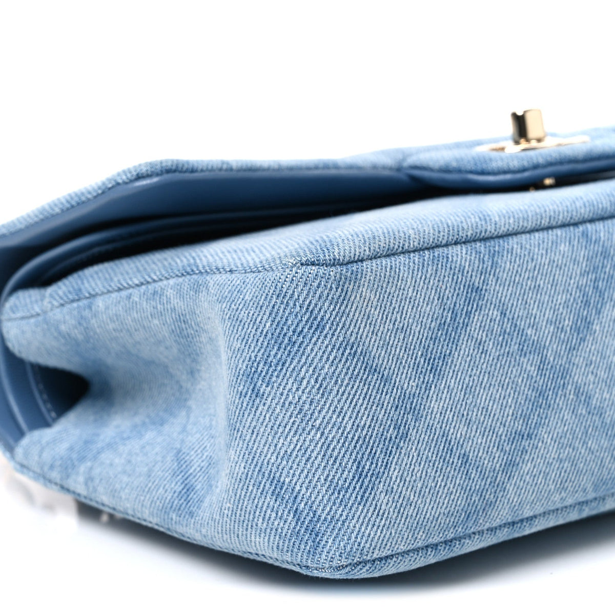 Small Quilted Flap Shoulder Bag - Light Blue