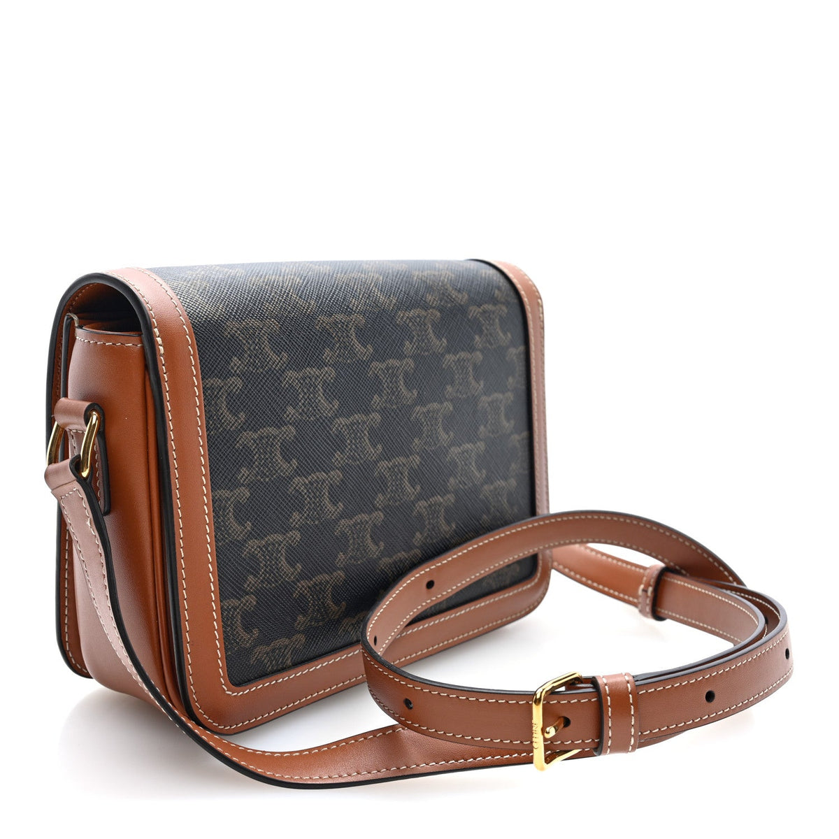 Calfskin Canvas Handbag - Tan
