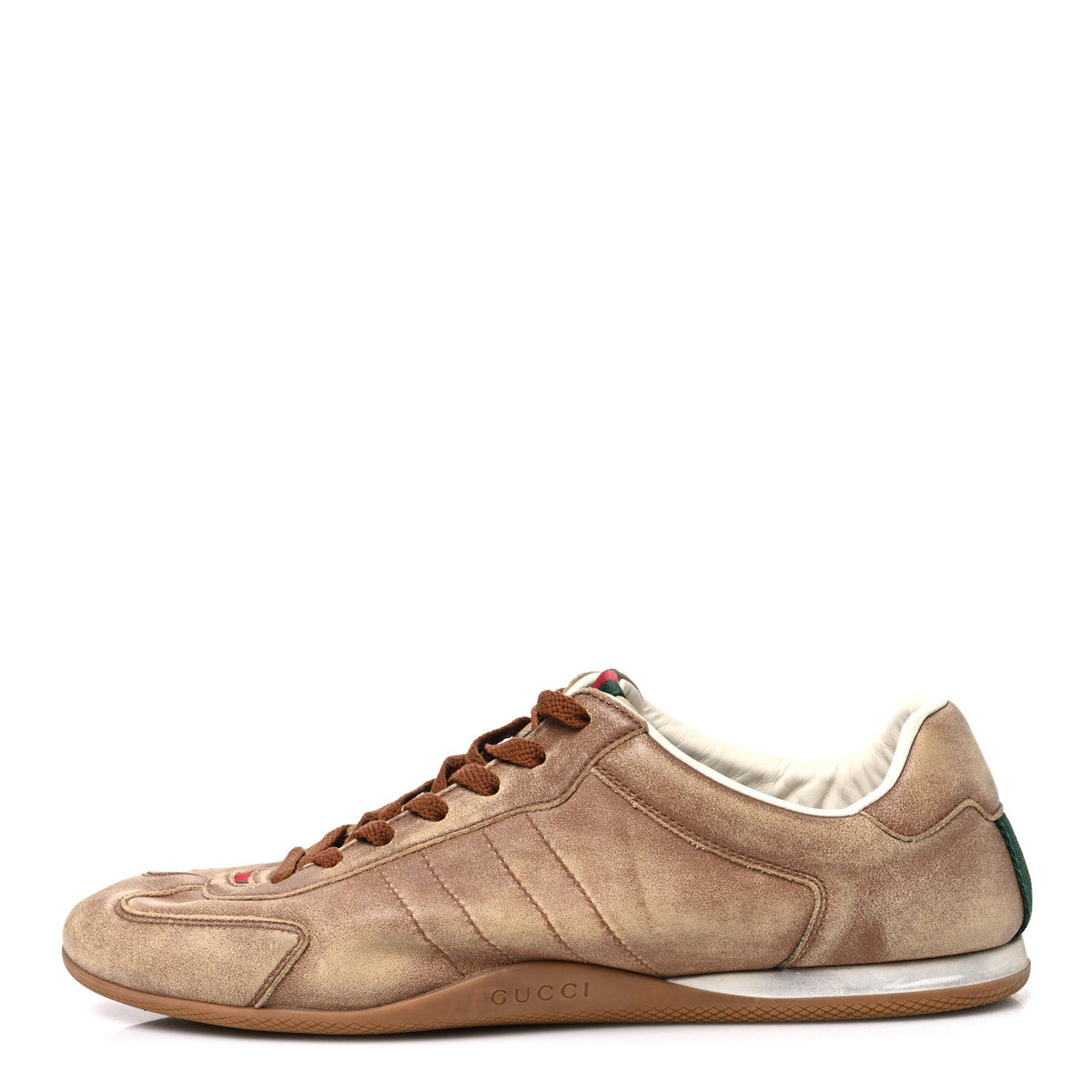 GG Monogram Suede Web Shift Sneakers 9.5 Beige Brown