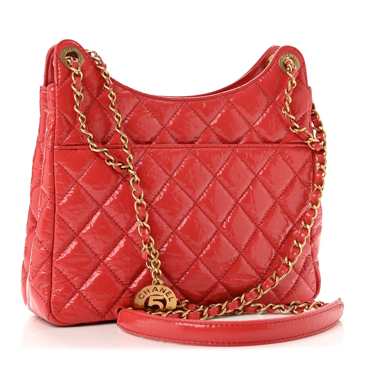 Quilted Calfskin Hobo Bag - Red