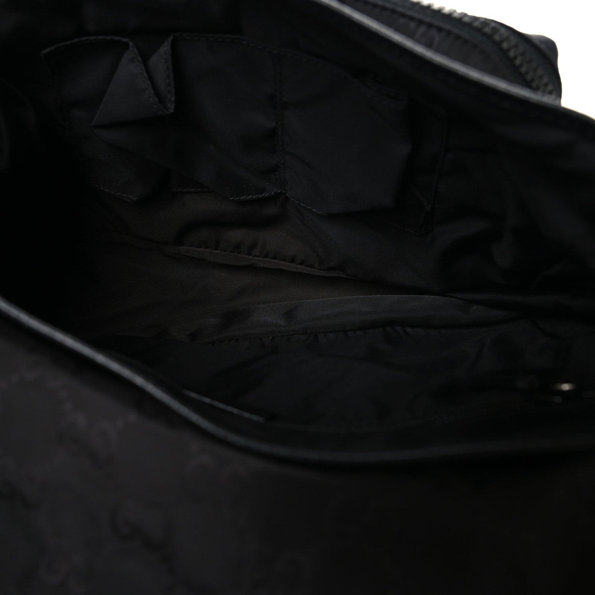 Nylon Flap Shoulder Bag - Black