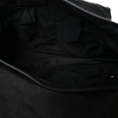Nylon Flap Shoulder Bag - Black