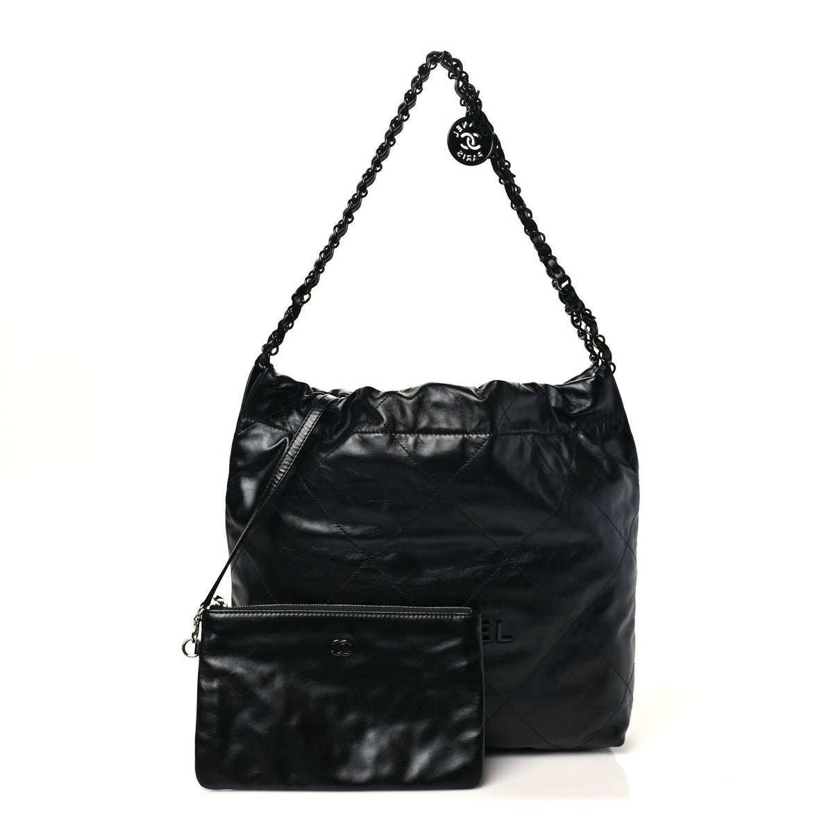 Small Quilted Calfskin Handbag - Black