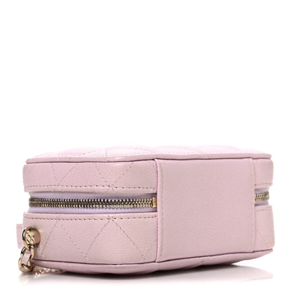 Quilted Caviar Handbag - Pink