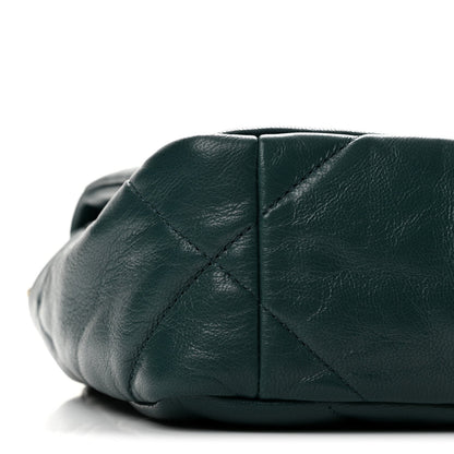Medium Quilted Goatskin Flap Shoulder Bag - Blue