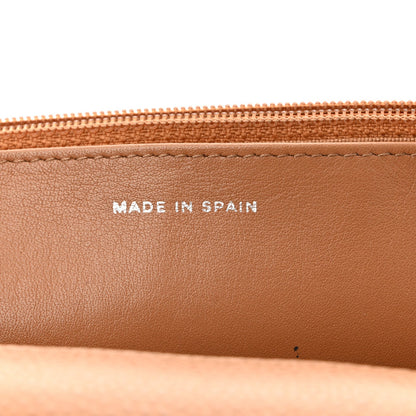 Quilted Caviar Wallet Bag - Beige