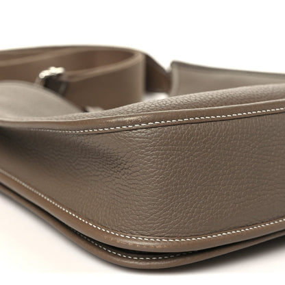 Taurillon Clemence Evelyne Iii Pm Etoupe Handbag