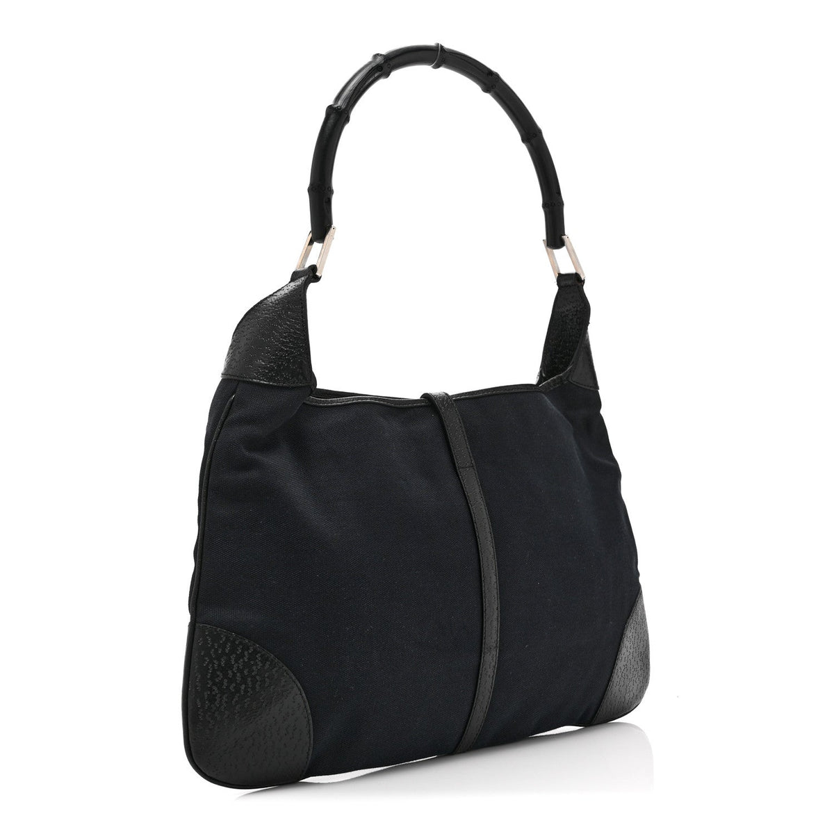 Small Canvas Hobo Bag - Black