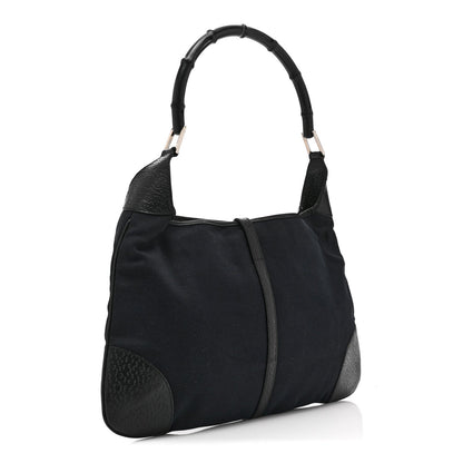 Small Canvas Hobo Bag - Black