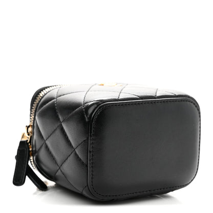 Mini Quilted Lambskin Handbag - Black