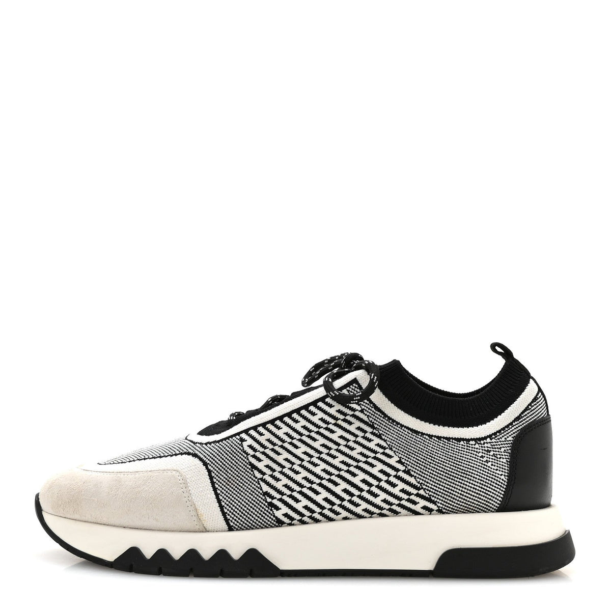 Knit Goatskin Addict Sneakers Black White