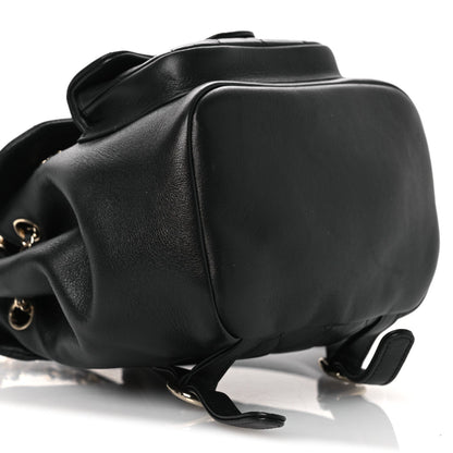 Small Quilted Lambskin Backpack - Black