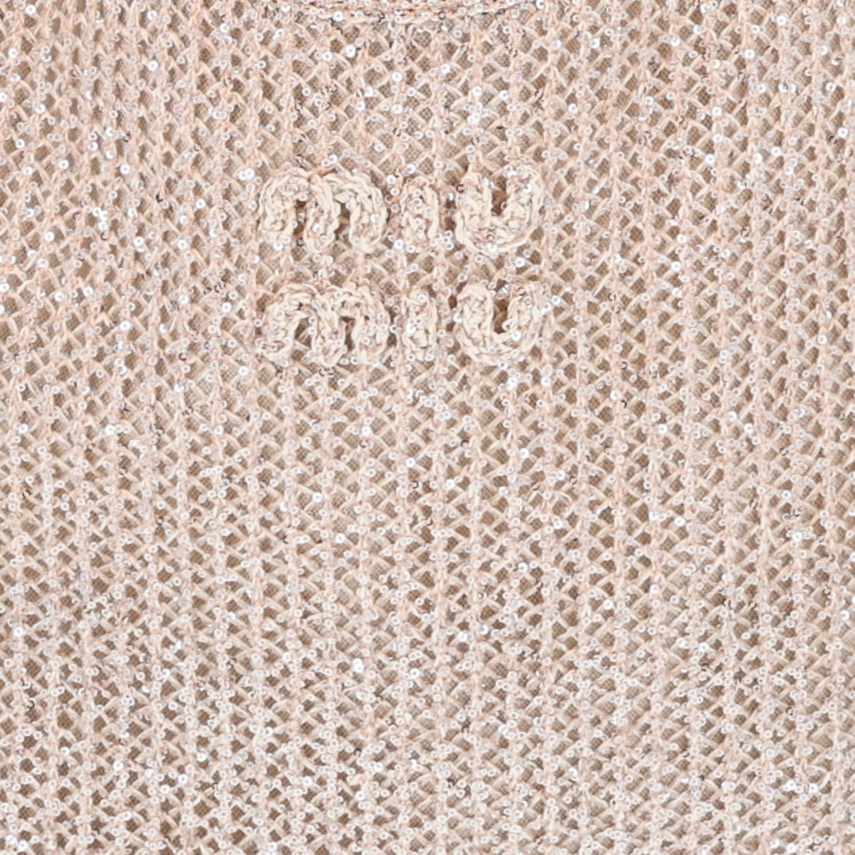Miu Miusequin Mesh Ivy Bag Cipria Handbag