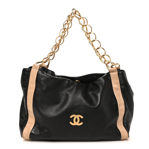 Small Lambskin Shoulder Bag - Black