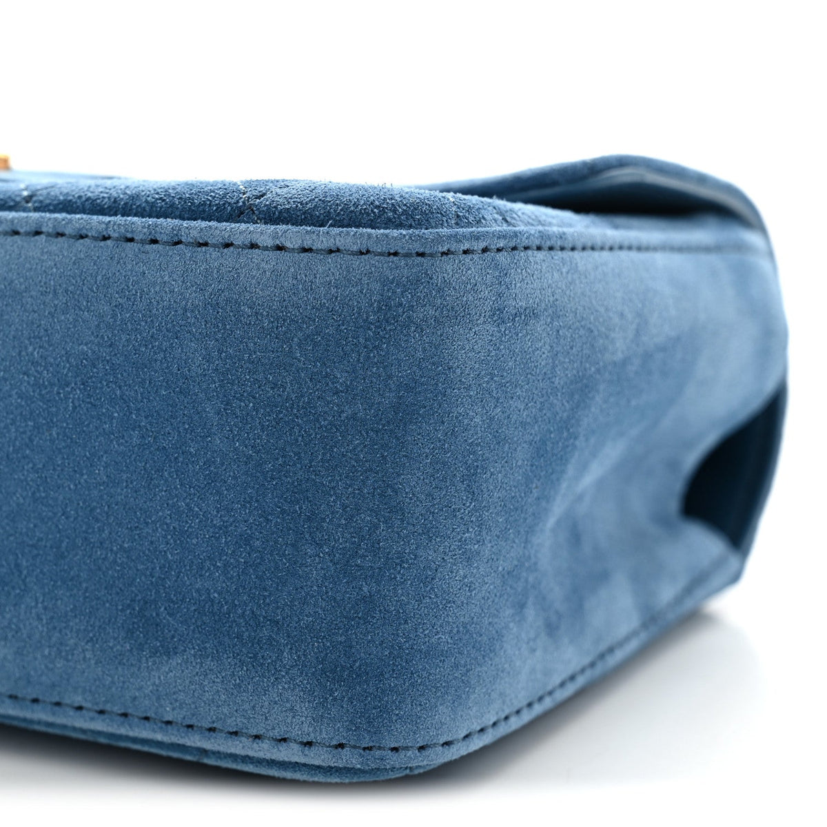 Mini Calfskin Suede Flap Shoulder Bag - Blue